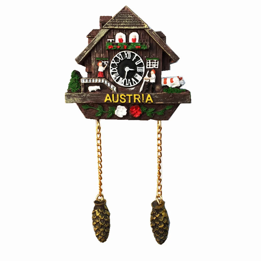 

Austria Cuckoo Clock Travel Souvenir Fridge Magnet Cartoon Shaped Refrigerator Magnetic Stickers Gift Toys for Kids