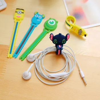 

50pcs/lot Cute Rilakkuma Giraffe Cable Winder Clip Earphone Winder Silicone Cable Cord Holder for Earphone Organize Free ship