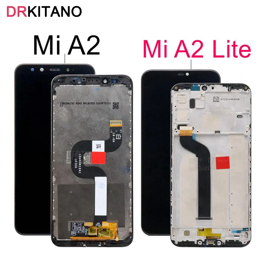 

For Xiaomi Mi A2 LCD Display Touch Screen Digitizer Assembly With Frame For Xiaomi A2 Lite LCD MiA2 Mi A2Lite Screen Replacement