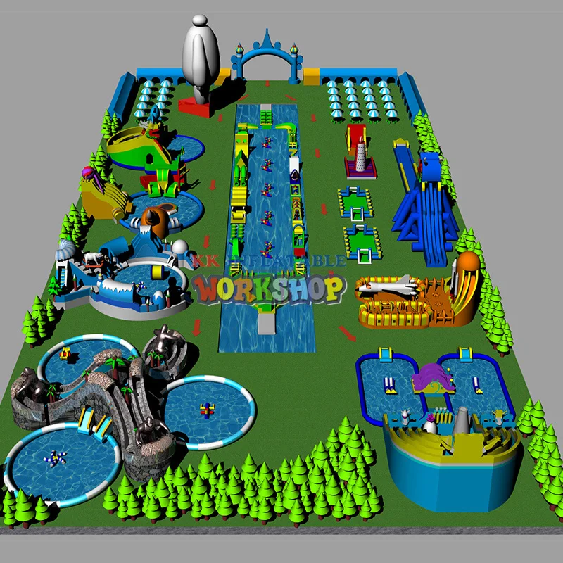 Китай земля гигантский надувной бассейн парк производителей