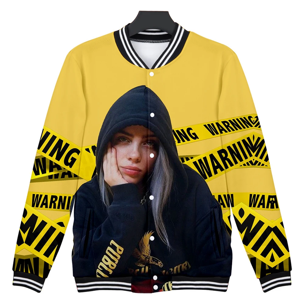 

2019 singer Billie Eilish NEW album When We All Fall Asleep, Where Do We Go Baseball uniform Men/Women Baseball Jackets clothes