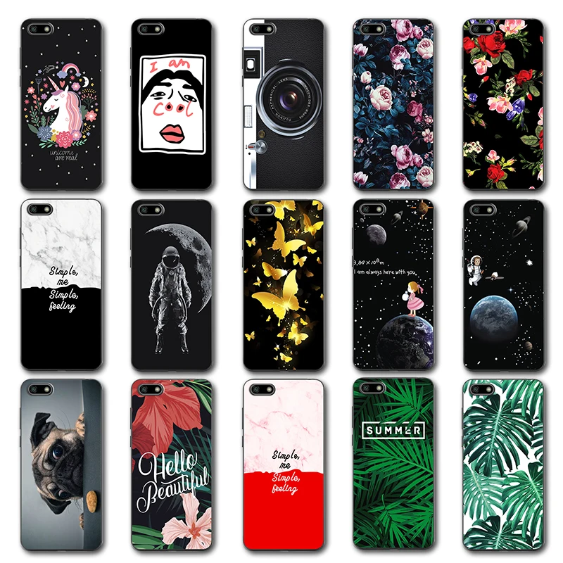 

Newest Fashion Lovers Case Leaves For Huawei Y5 2018 Cute Planet Cover For HuaweiY5 2018 Fundas Capa Phone Shell Y52018 5.45"
