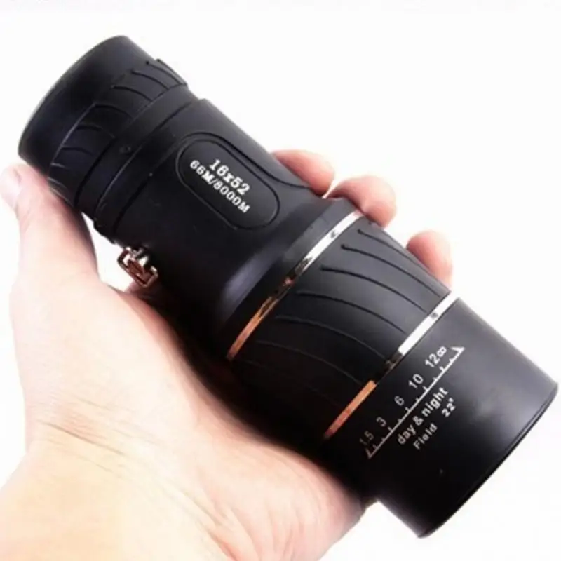 

Black Single Focus 16X52 Zoom Monocular Telescope Optic Lens Travel Spotting Scope Monoculars Telescopes