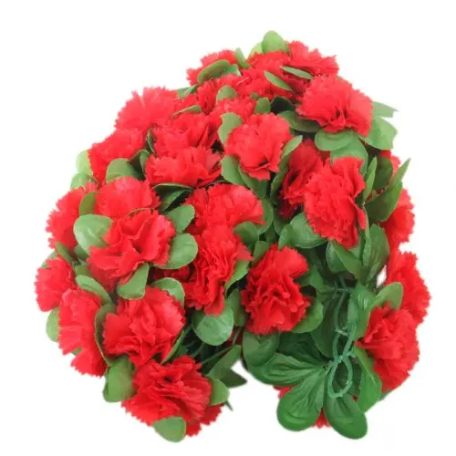 UESH 2pcs Artificial Carnation Vine for Home Garden Decoration (Pink