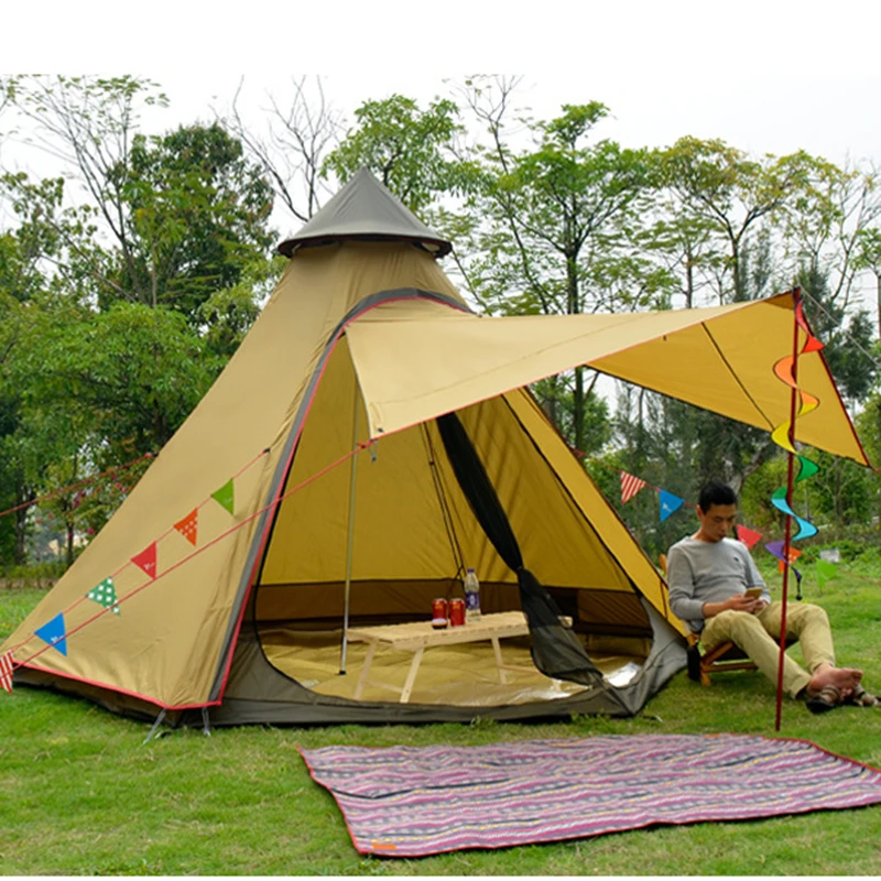Camping Tent Lightweight Waterproof Family Tent Indian Style Pyramid Tipi Tent Camping Tent Lightweight Waterproof Family Tent Indian Style Pyramid Tipi Tent