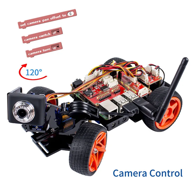 SunFounder Дистанционное управление робот Комплект для Raspberry Pi 3 Смарт видео car kit V2.0 RC робот приложение Управление LED Игрушечные лошадки (RPI не