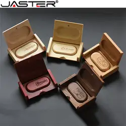 JASTER модный хит продаж овальный деревянный желоб + флип-бокс USB флэш-накопитель USB 2,0 4 ГБ 8 ГБ 16 ГБ 32 ГБ 64 Гб Внешняя память диск