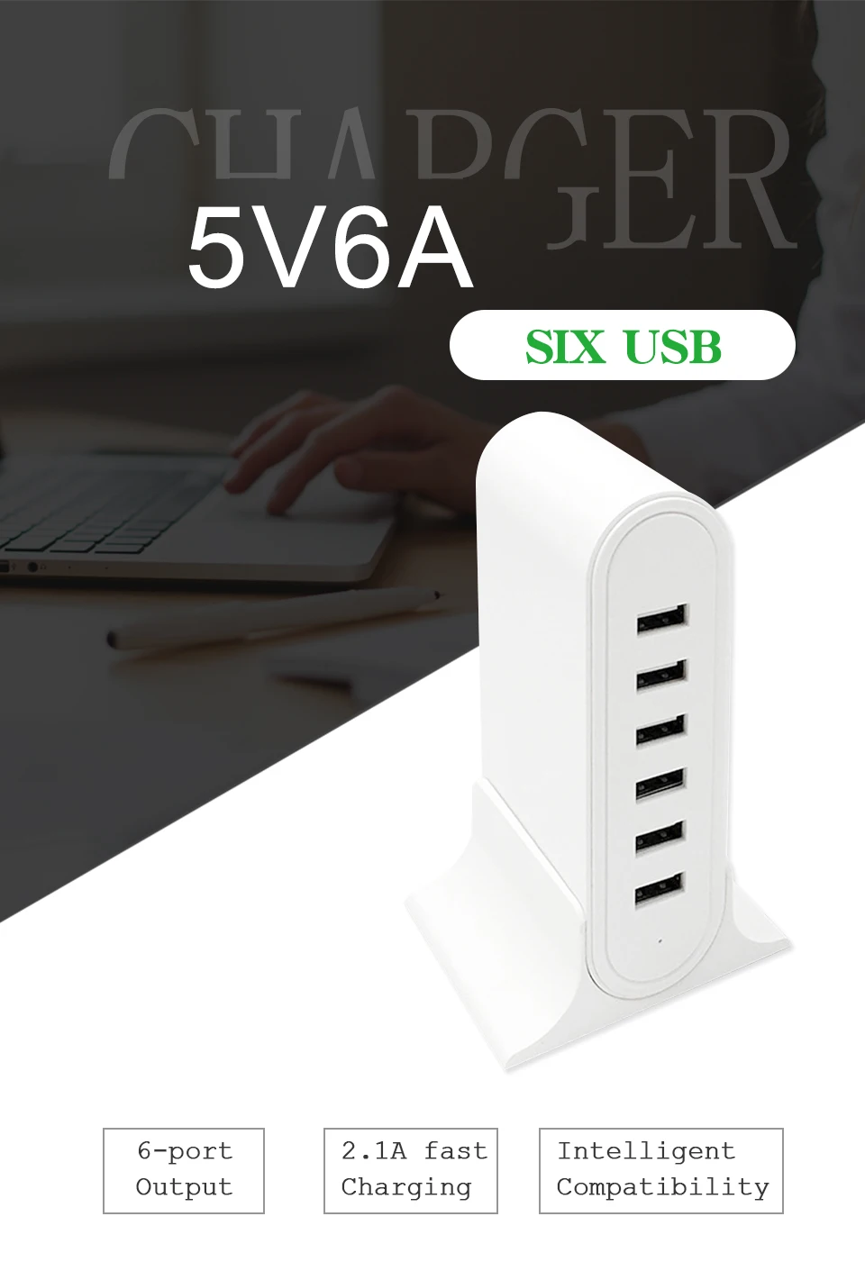 6USB Chargers 5V6A Mobile Phone Charging Socket Travel Wall Power Adapter Universal 6Ports EU UK US AU To usb Conversion socket (1)