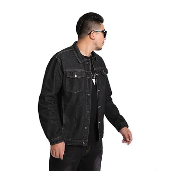 

New 2019 Blue Black Plus Size XL Men's long sleeve jacket extra large long sleeve denim jacket 7XL 6XL 5XL 155kg Men's Wear