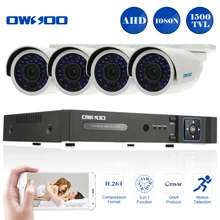 Owsoo 8ch AHD видеорегистратор Full 1080n/720 P 4 шт. открытый 720 P 1500tvl видеонаблюдения Камера Системы Водонепроницаемый ИК камера ONVIF AHD DVR