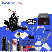 Начинающий татуировки Kit 1 Machine Gun набор черный пигментные чернила ЖК-дисплей блок питания, иглы татуаж Аксессуары комплект тату-машинки