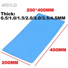 Высокое качество 200 мм * 400 мм * 1,0/2,0/3,0 мм Термальность проводимость 3,6 W GPU Процессор радиатор охлаждения Проводящий силиконовый коврик Термальность Pad