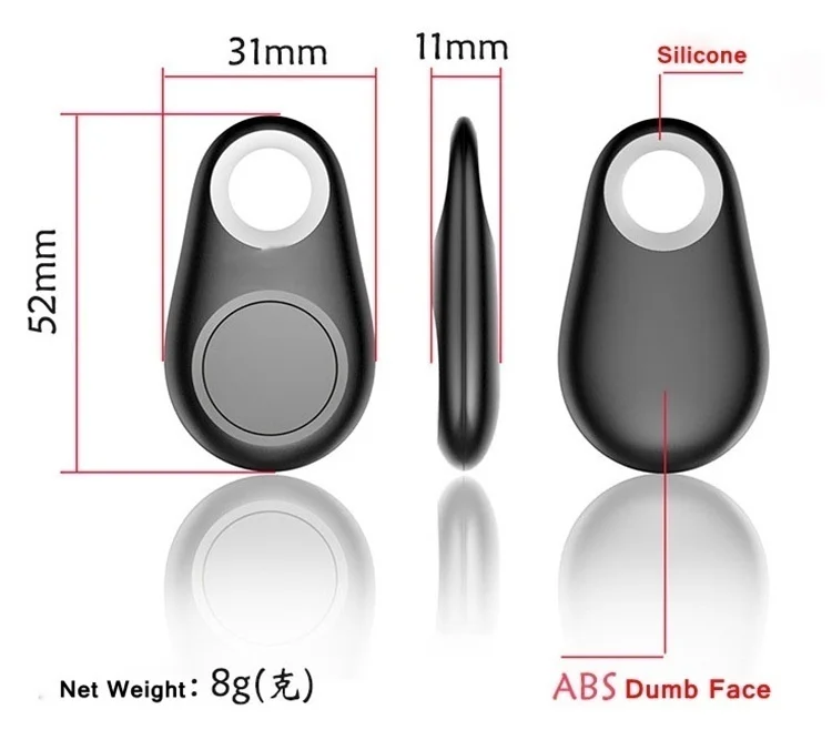 Nuevas llegadas portátil Bluetooth inteligente localizador GPS etiqueta Anti-Perdida de alarma cartera clave de perro mascota perro rastreador buscador política de