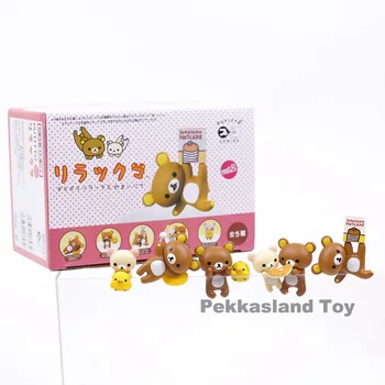 

PUTITTO Rilakkuma with Korilakkuma KiiroitoriMini PVC Figures Toys Cartoon Kawaii Dolls 5pcs/set