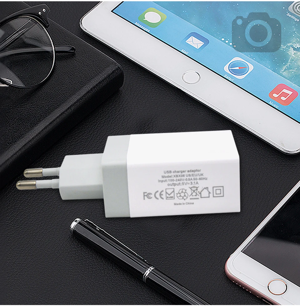 Wall Charger EU Adapter LED Display 3 USB Charger Universal Mobile Phone USB Charger Fast Charging For iPhone Samsung Xiaomi (11)