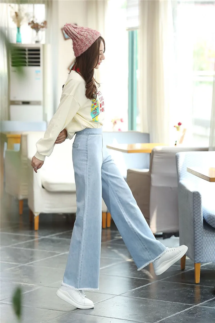 2019 женские джинсовые брюки с высокой талией винтажные широкие джинсы свободные повседневные потертые длинные джинсы для женщин прямые