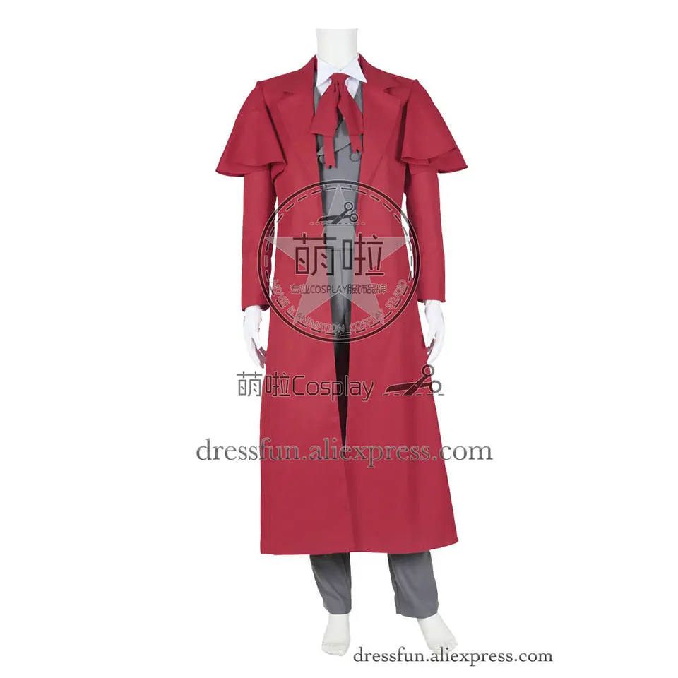 Костюм алюкарда для косплея Hellsing униформа охотника на вампиров красный плащ