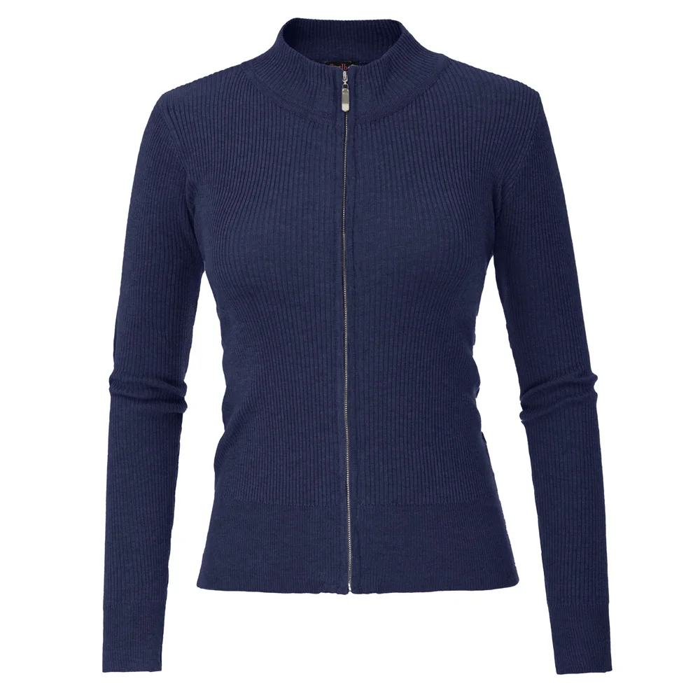 Very best  Cardigan Sweater Autumn Coat Casual Solid Crew Neck Zipper Spring Leisure Stand Collar Women Ladies