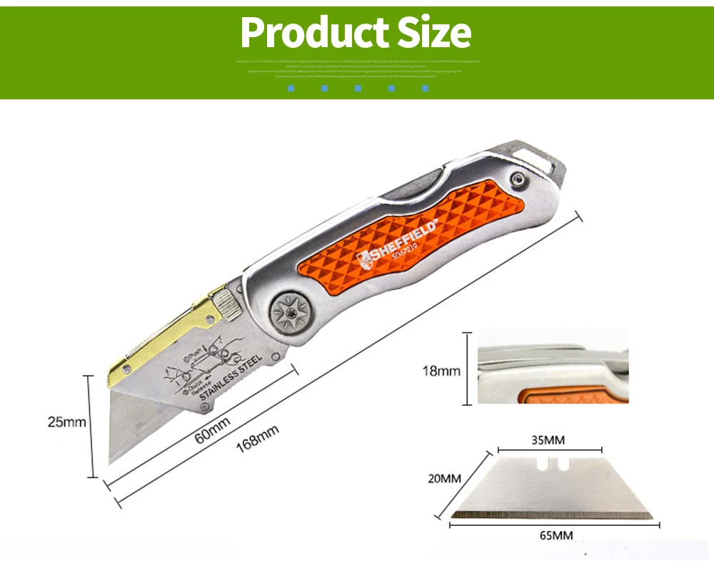 Шеффилд Универсальный складной нож с 10 шт. Бесплатный подарок крюк ножи лезвия и 10 шт. универсальные лезвия сталь резак инструмент