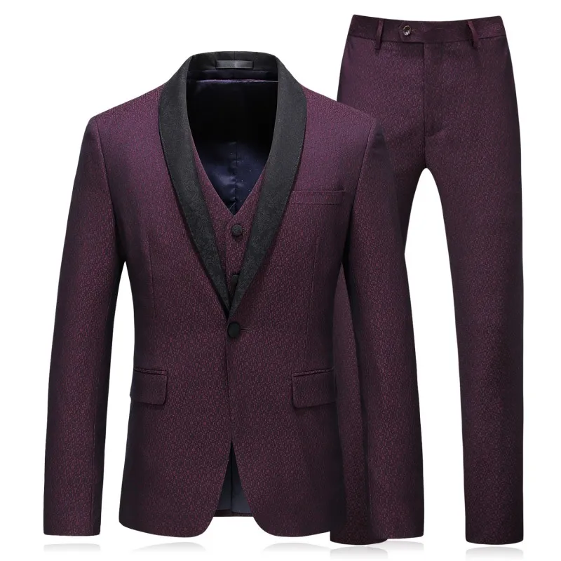 (Куртка + жилет + штаны) 2018 весенние туфли одной кнопки Для мужчин костюмы классические костюмы Для мужчин бизнес Свадебный костюм Для