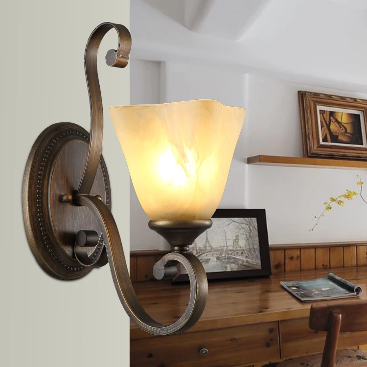 Wall light Bronze antique bedroom aisle lights village balcony lamp mirror iron wall lamp FG671