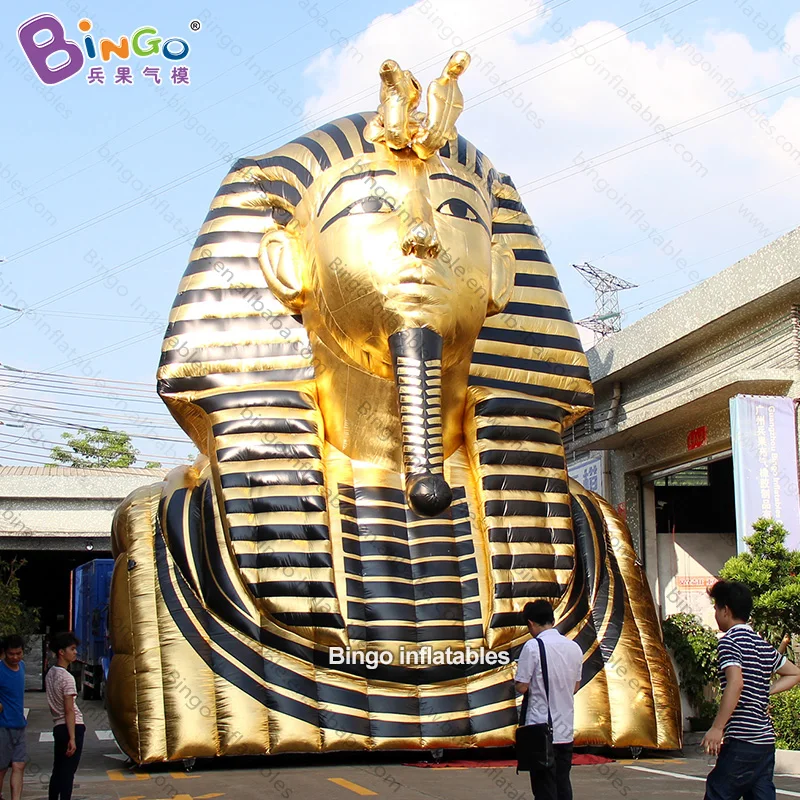Custom made 10 meters height giant inflatable Pharaoh tunnel tent / golden inflatable egyptian pharaoh tunnel toy tents