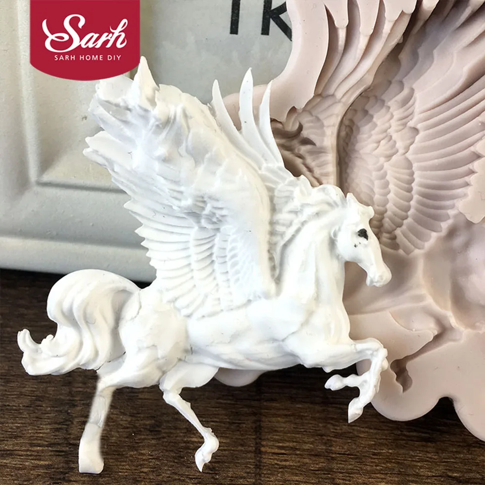 

Pegasus Horse with Wings Fondant Cake Molds Chocolate Mould for the Kitchen Baking Sugarcraft Decoration Tool M1164