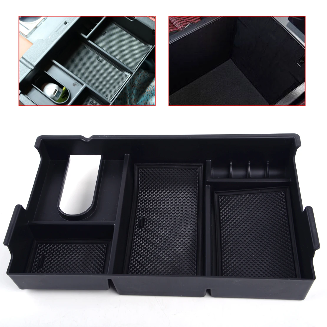 DWCX font b Car b font Black ABS Plastic Center Console font b Storage b font