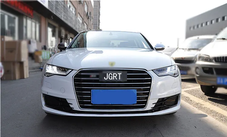 Стайлинга автомобилей фар сборки 2012- для Audi A6L DoubleU Ангел глаз светодиодный DRL Объектив Двойной Луч H7 hid комплект с 2 шт