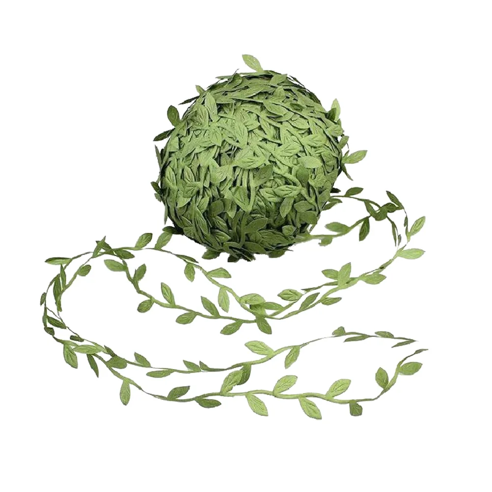 

1 Roll Artificial Leaves Simulation Cloth Green Leaves Rattans Decorative Garland Leaves Vines for Wedding Wall Party Decor