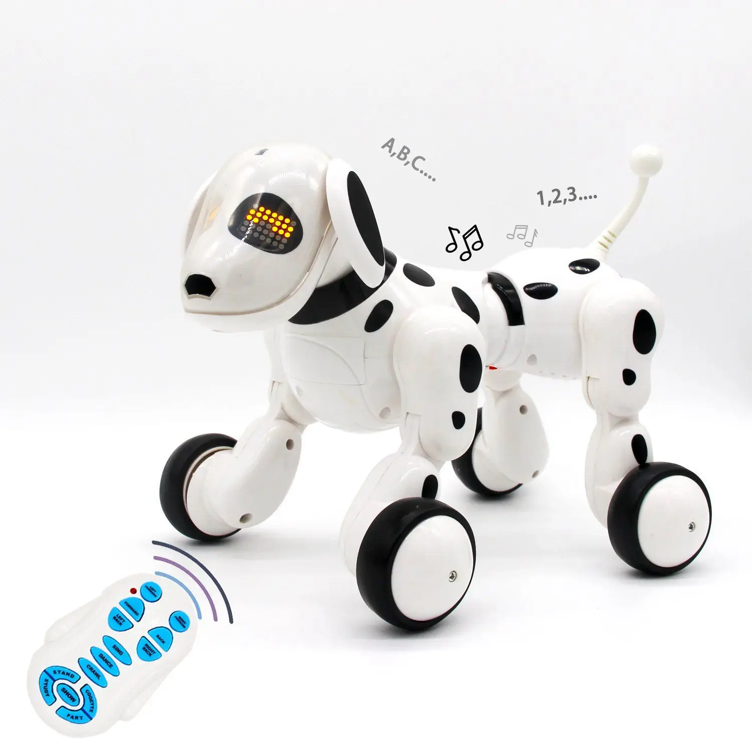

2018 New Wireless Remote Control smart Robot Dog Electric Intelligent RC dog Early Educational toys for children Gift (White)