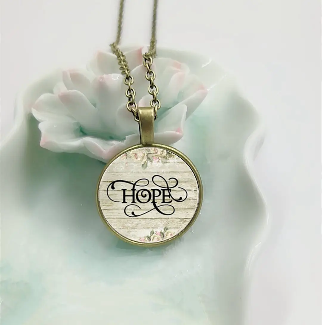 

2018/ Hot Sale HOPE Charm Necklace, Hopeful, Hope Pendant, Inspirational Gift, Survivor Charm