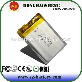 

ultra thin 3.7v 550mah li-po battery only 3.2mm thickness