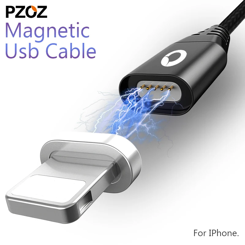 Магнитный кабель PZOZ для iphone 8 7 6 быстрое зарядное устройство зарядный магнитный x