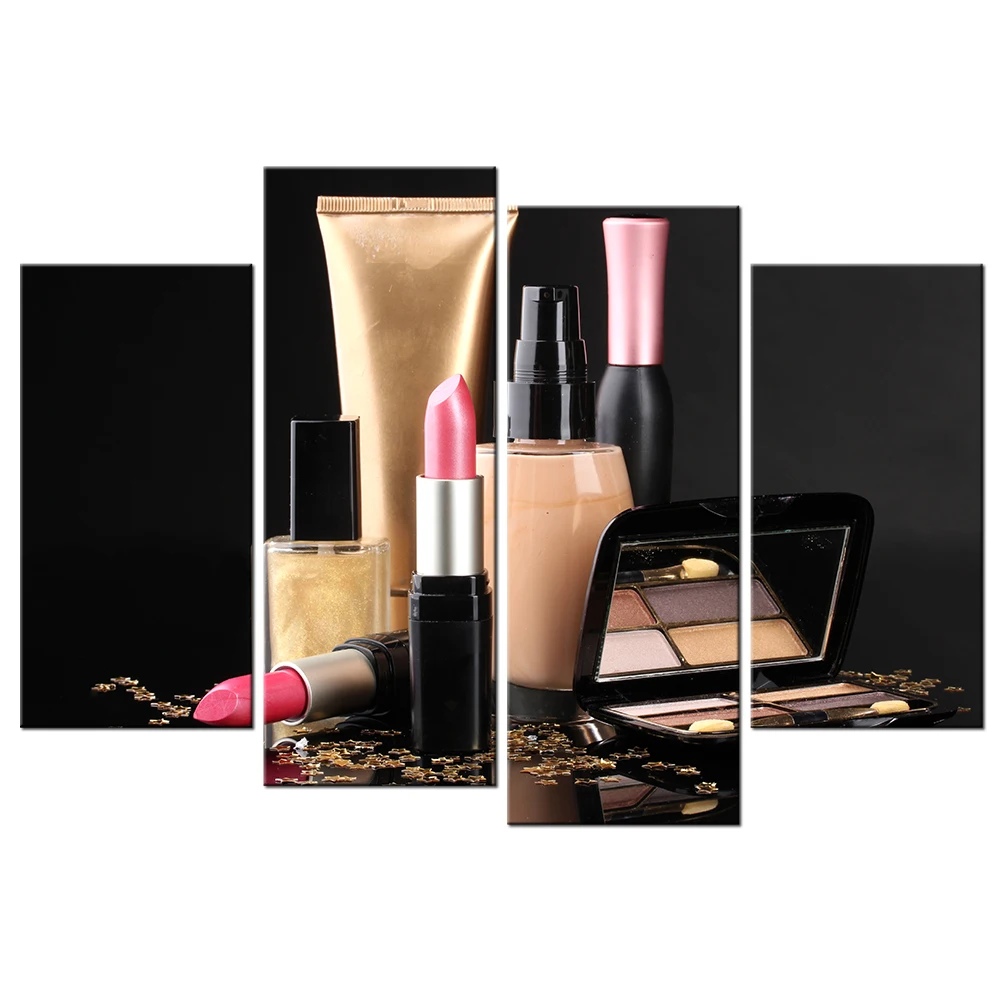 

Canvas Prints Wall Art Painting Makeup Cosmetics Kit Set Picture Poster Fashion Makeup Studio Decorations Women Sexy Beauty Art
