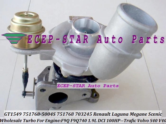 GT1549 751768-5004S 751768 703245 703245-0002 Turbo Turbocharger Renault Laguna Megane SCENIC TRAFIC Volvo S40 V40 1.9L  DCI F9Q