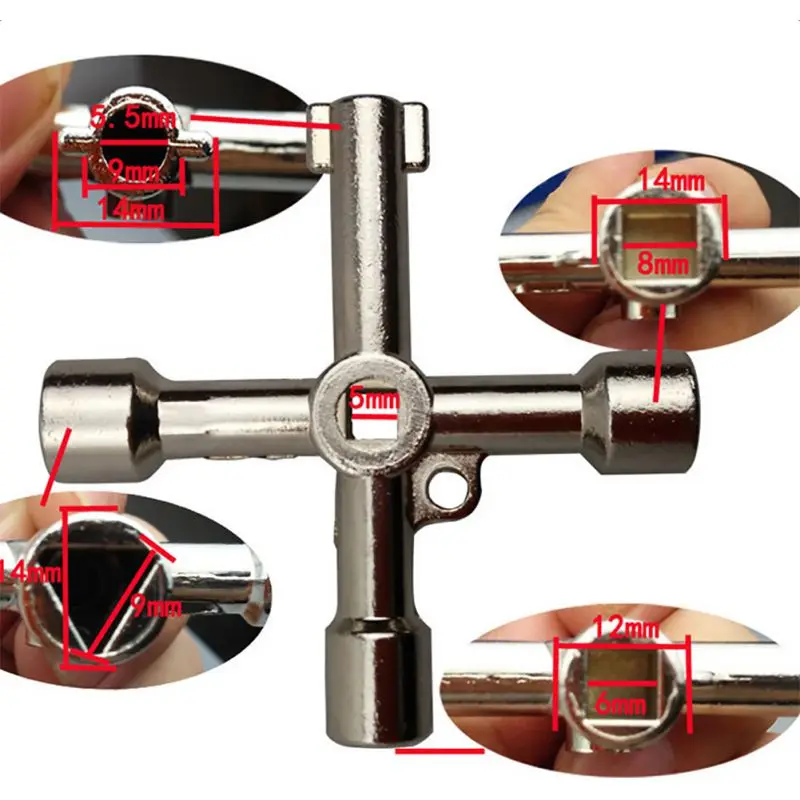 4 в 1 перекрестный переключатель ключ набор ключей с аксессуарами Универсальный квадратный треугольник поезд электрический шкаф коробка шкафчик лифта