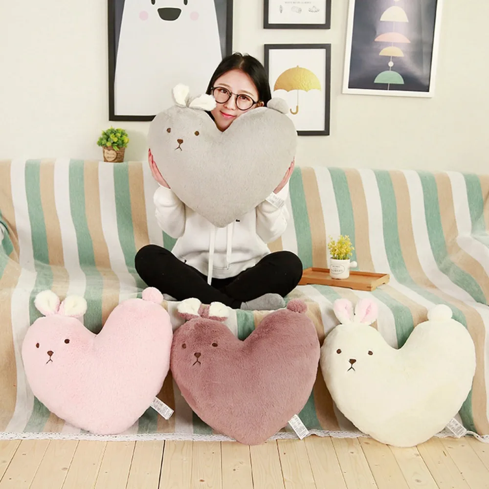 

1pc 40cm Kawaii Love Shape Rabbit Plush Pillows with Blanket Stuffed Rabbit Plush Toys Soft Nap Pillow Sofa Cushion Home Decor