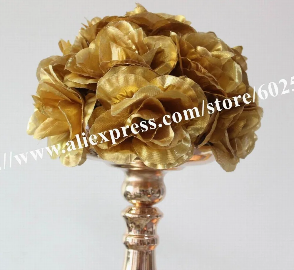 

SPR 20cm wedding silk kissing ball meeting place decoration GOLD-plastic inner,celebration flower ball,party decoration