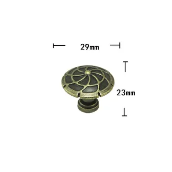 

Wholesale Jewelry Box Hardware Box Furniture Handle Flower Carved Fungiform Matched Bronze Tone,20Pcs