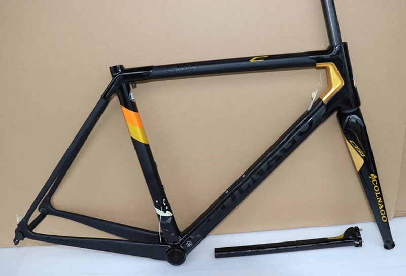 Черная Золотая углеродная дорожная рама Colnago C64 велосипедная Рама размер 48 50 52 54 56