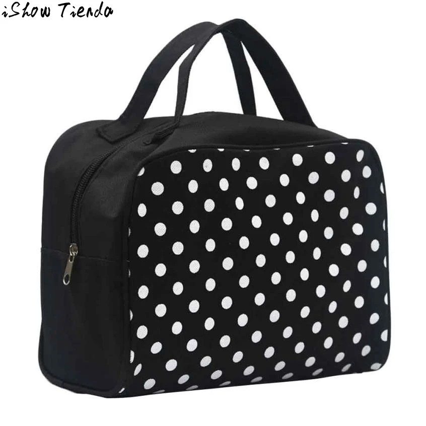 

Make Up Bag Women Portable Entrancing Multifunction Makeup Toiletry One Side Dot Printing Cosmetic Bags Sac Cosmetique #2912