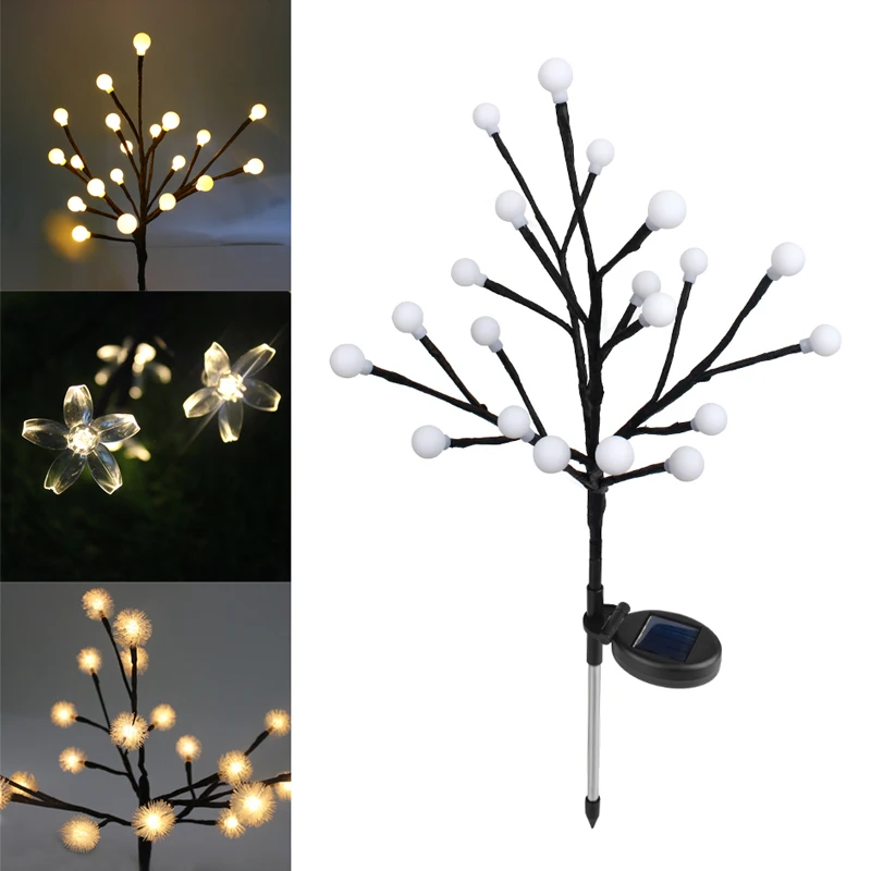 LED Solar Power Lawn Light Outdoor Garden Tree Light Waterproof Patio Christmas Tree Party Yard Landscape Night Light