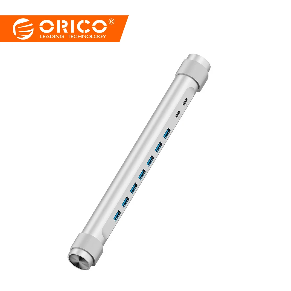 

ORICO Type-C to Type-C / USB3.0-A * 7 HUB with PD Function and Laptop Stand Function for Macbook Air Laptop Accessories ABS Hub