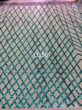 

nigerian tulle lace fabric French Net Lace Fabric PWD1861002 Glued glitter sequins with embroidery mesh fabric