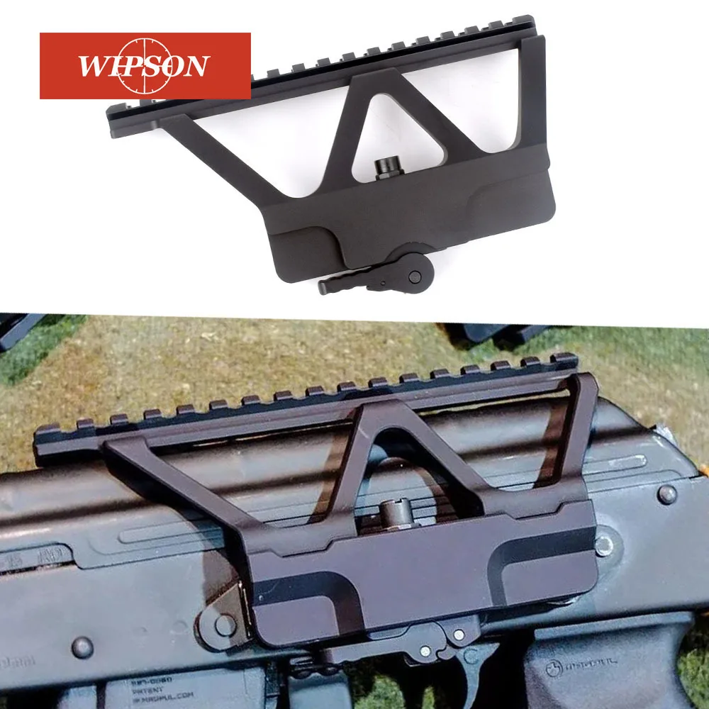 preço WIPSON QD Rápida Separar AK Arma Âmbito Side Rail Mount com Picatinny Rail Side Montagem Para AK AK 47 74 preto Frete Grátis