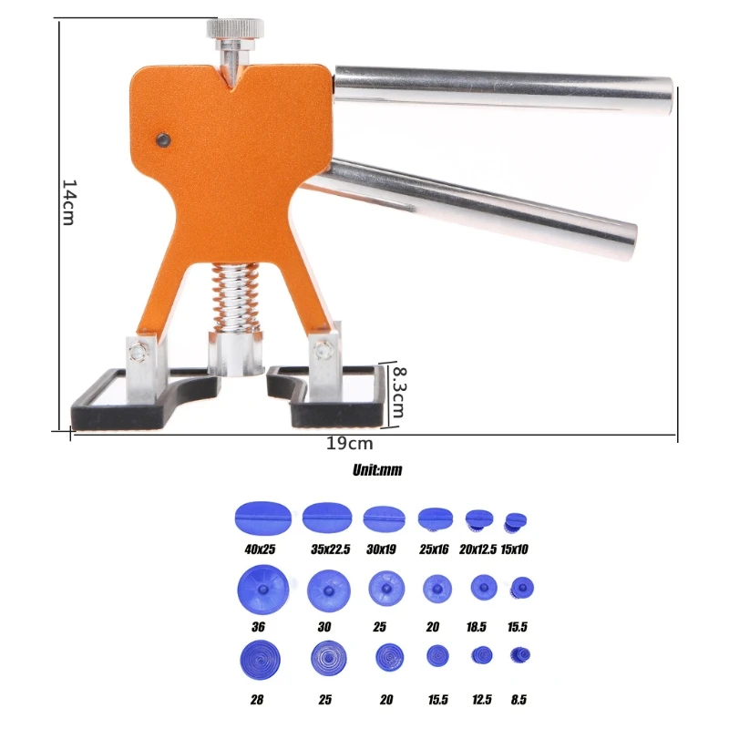 Высокое качество Авто тела Paintless Дент Lifter Ремонт Инструмент Съемник + 18 вкладки градом удаления инструмент