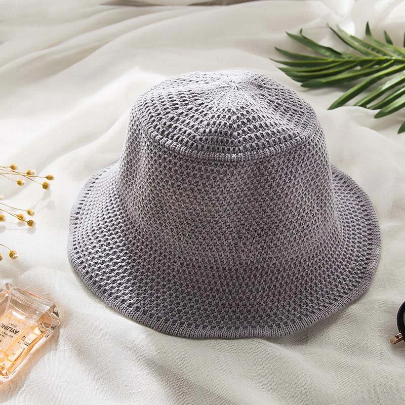 Модные шляпы от солнца для женщин Летняя Пляжная модная шляпа от солнца Мягкая Панама Chapeau Femme открытый кепки - Цвет: gray