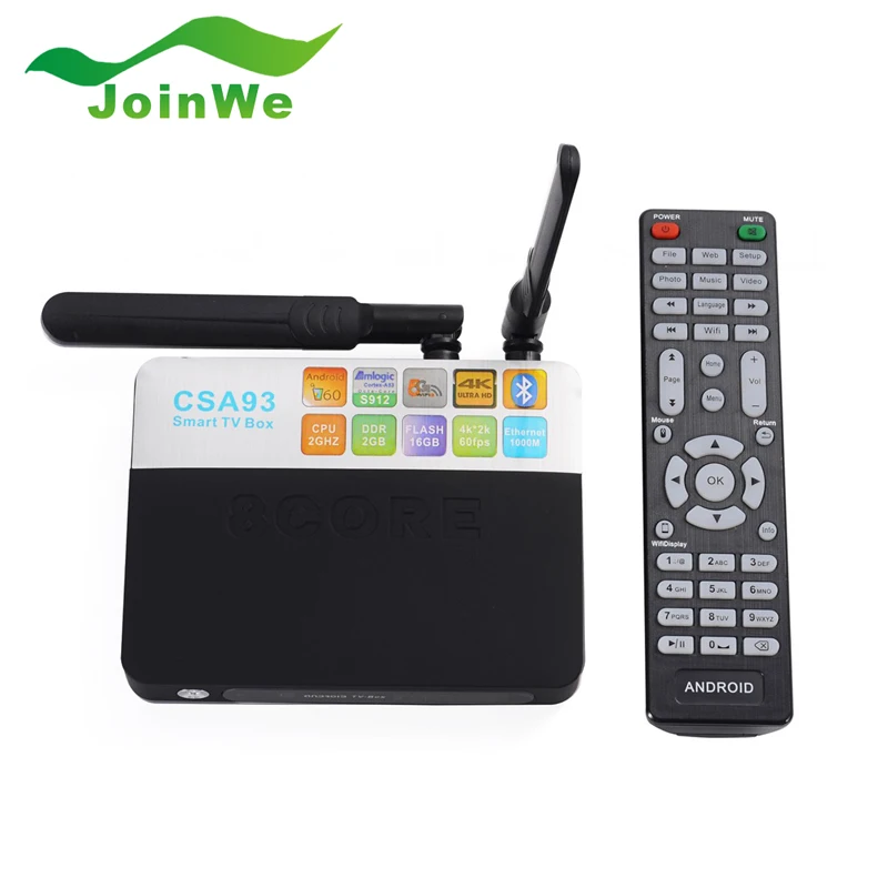 

CSA93 TV Box Android 6.0 Amlogic S912 Octa core ARM Cortex-A53 2G/16G Android 6.0 TV Box WiFi BT4.0 2.4G/5.8G H.265 4K Play