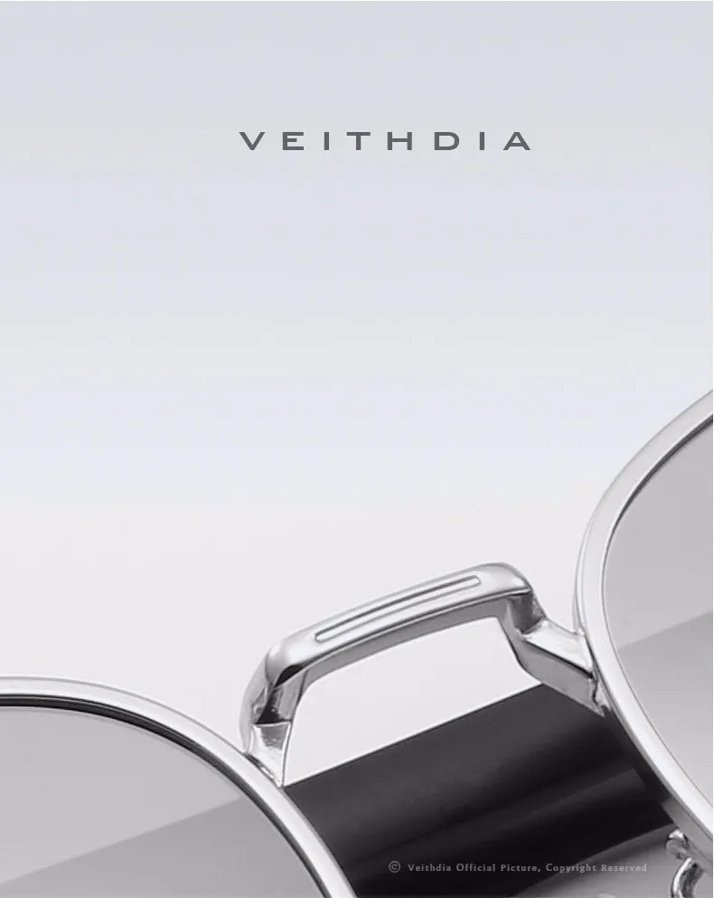 Солнцезащитные очки унисекс VEITHDIA, брендовые винтажные очки с алюминиевой оправой и поляризационными стеклами, для мужчин и женщин, модель 6109
